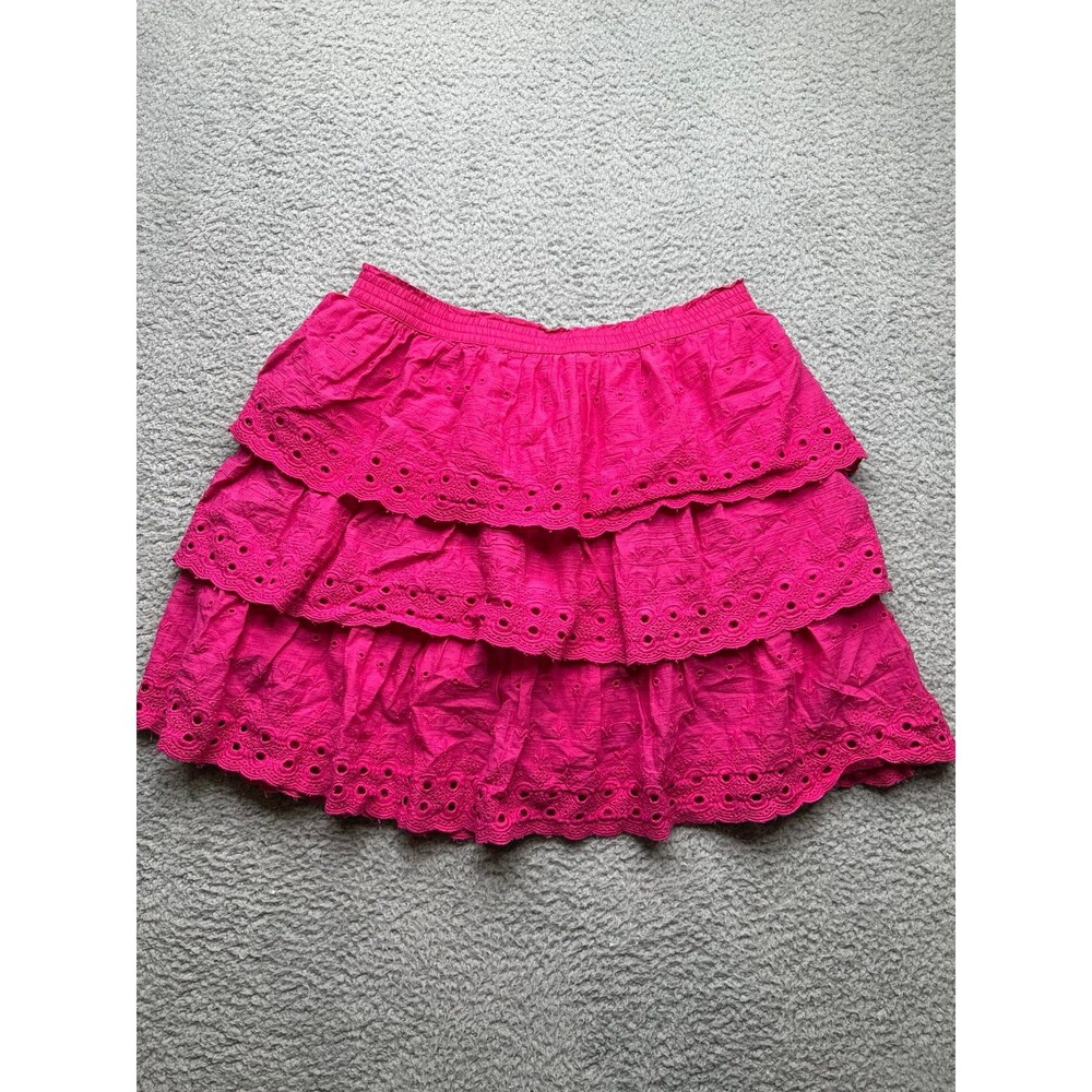 House of Harlow 1960 tiered ruffle skirt sz medium pink